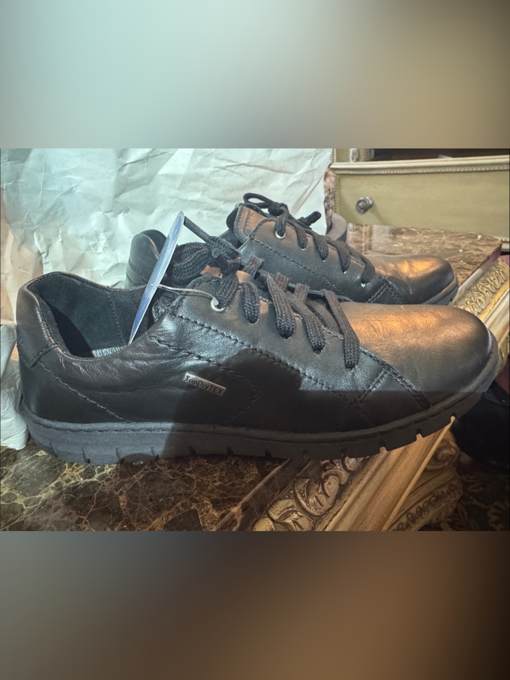 Josef Seibel lady’s Black Leather Lace-Up Comfort Casual Shoes size 41W/10 wide